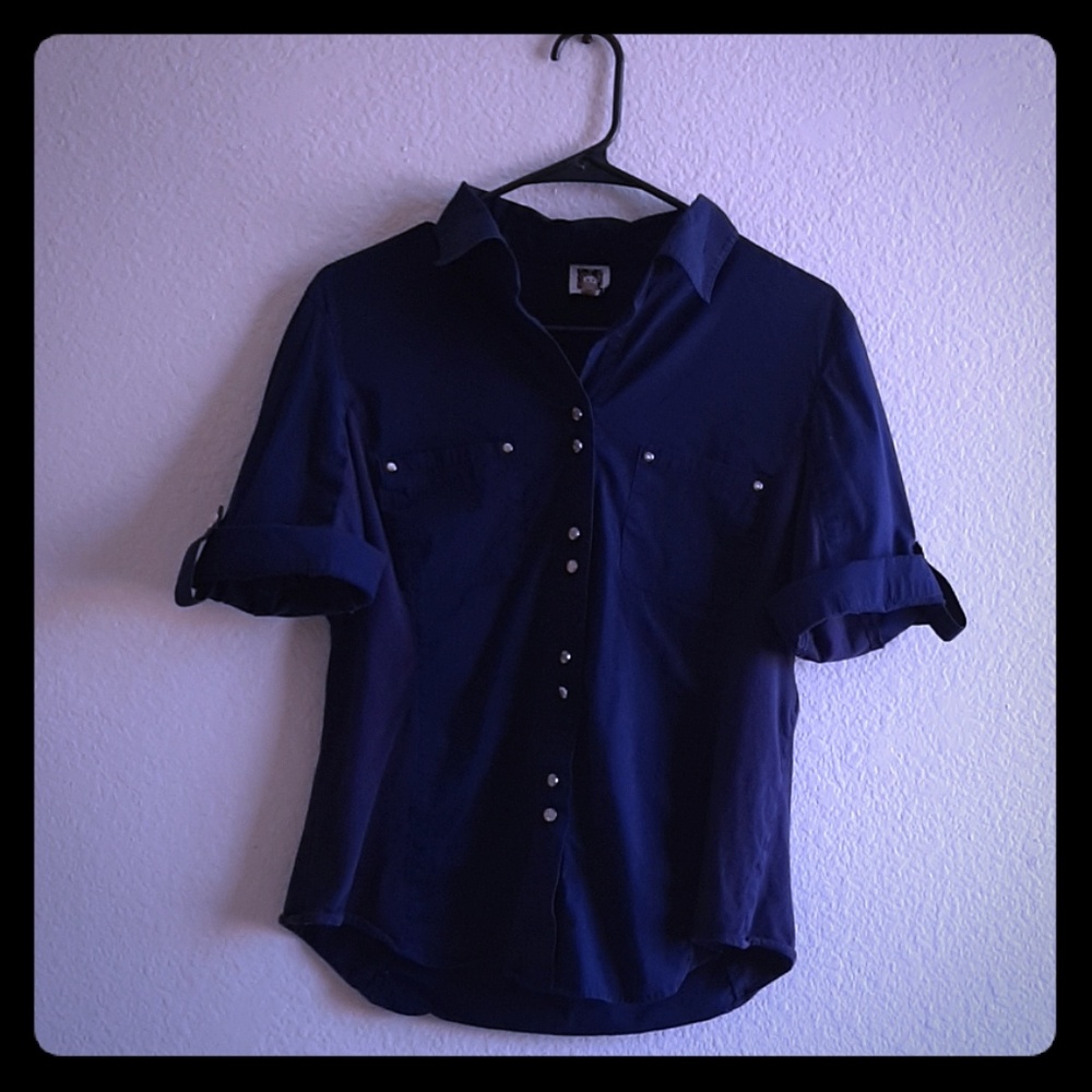 Navy blue button-up